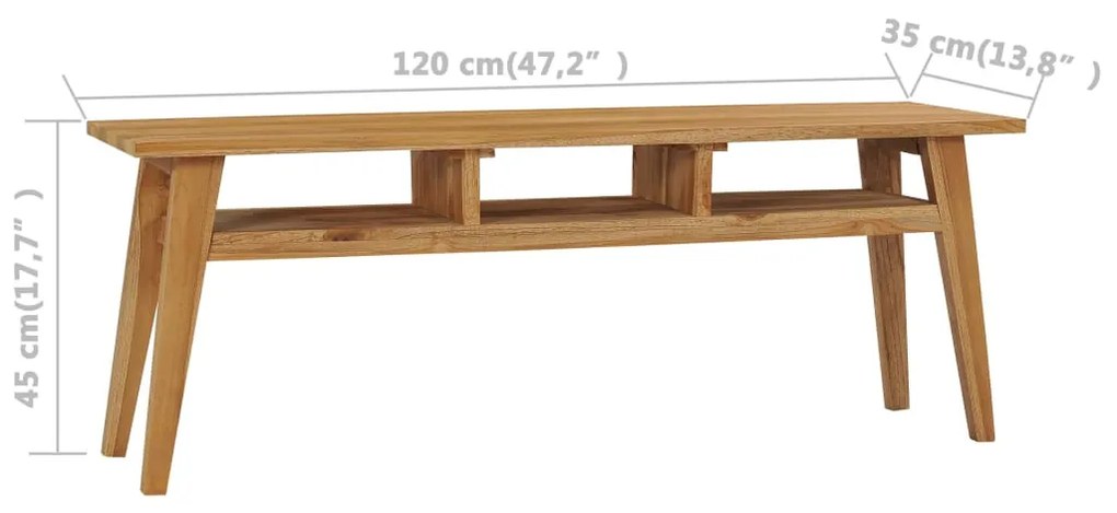 Comoda TV, 120 x 35 x 45 cm, lemn masiv de tec