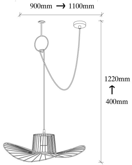 Lustră pe cablu TEL 1xE27/40W/230V