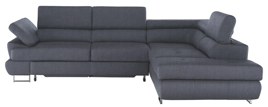 Set canapea cu spaţiu de depozitare, gri, dreapta, BUTON R