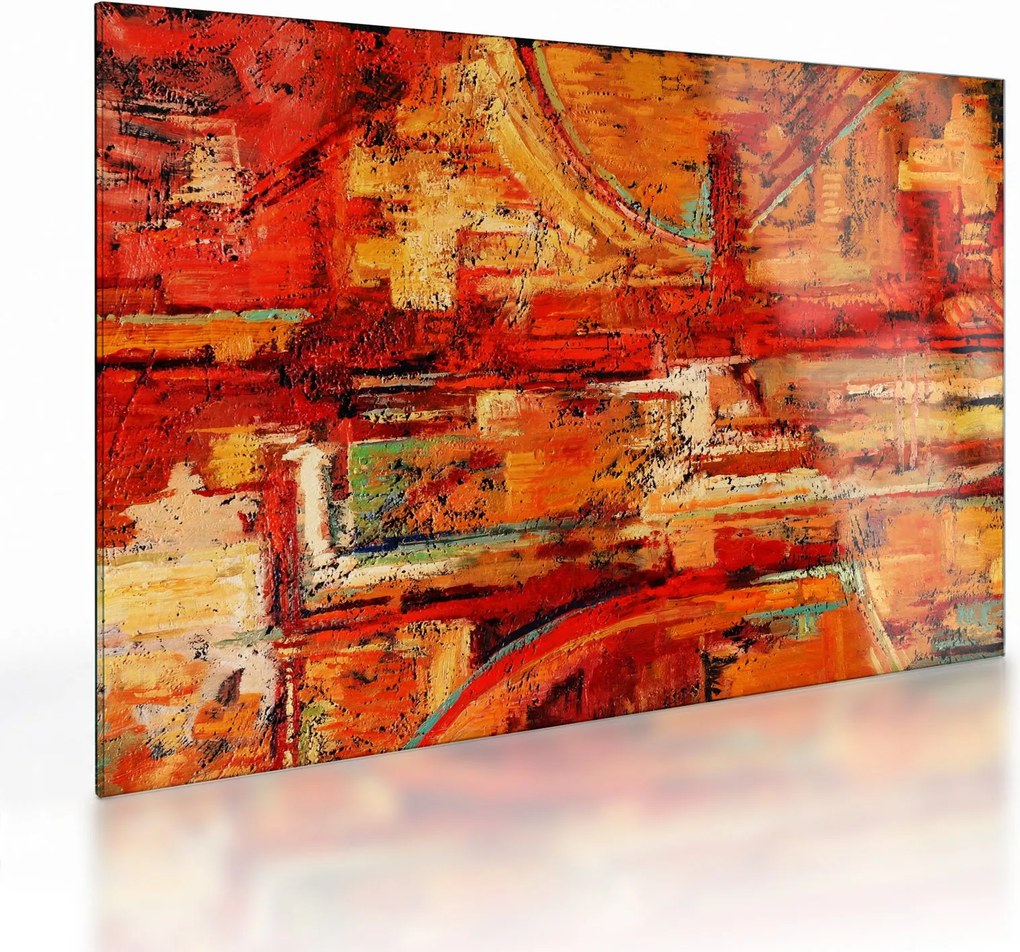 Tablou pe sticlă cu pictură pe pereți (70x50 cm)
