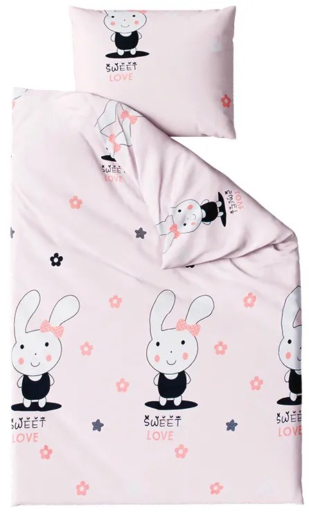 Lenjerie de pat pentru copii Culoare roz, SWEET LOVE