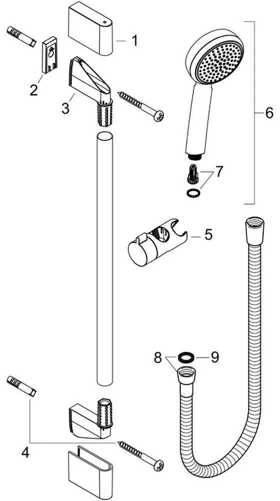 Set de dus cu bara crom Hansgrohe, Crometta 100 Crom