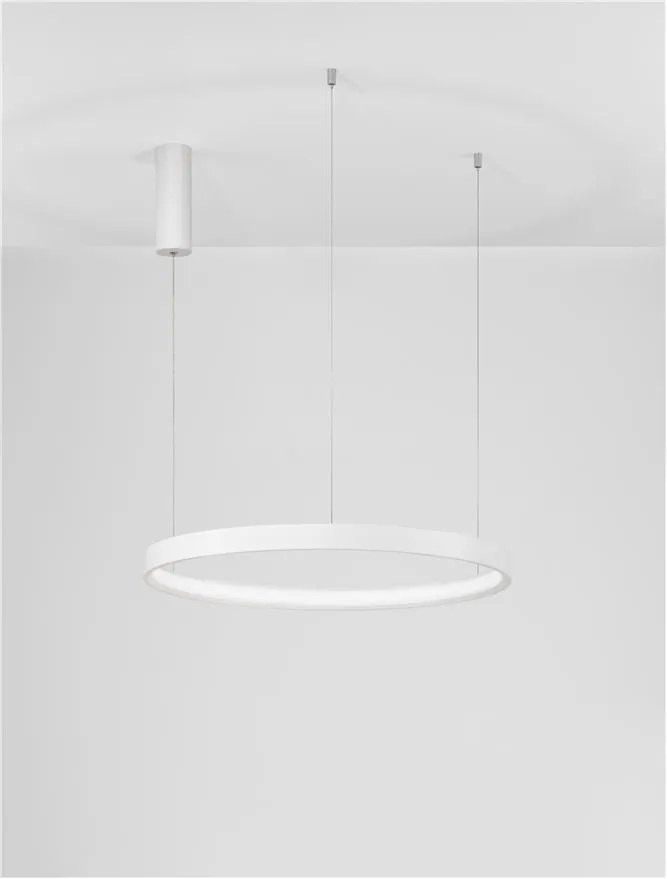Lustra LED suspendata design modern circular PERRINE D-60cm alba