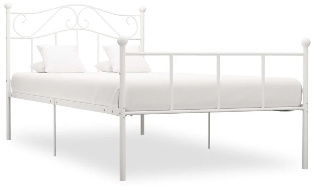 284517 vidaXL Cadru de pat, alb, 100 x 200 cm, metal