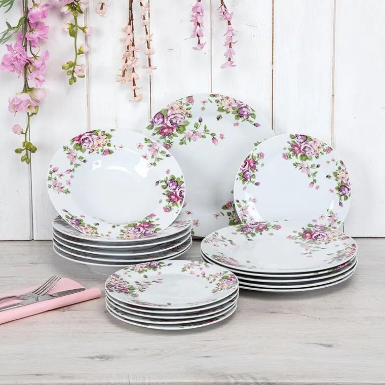 BANQUET Set de farfurii din porţelan BEAUTY 18 buc