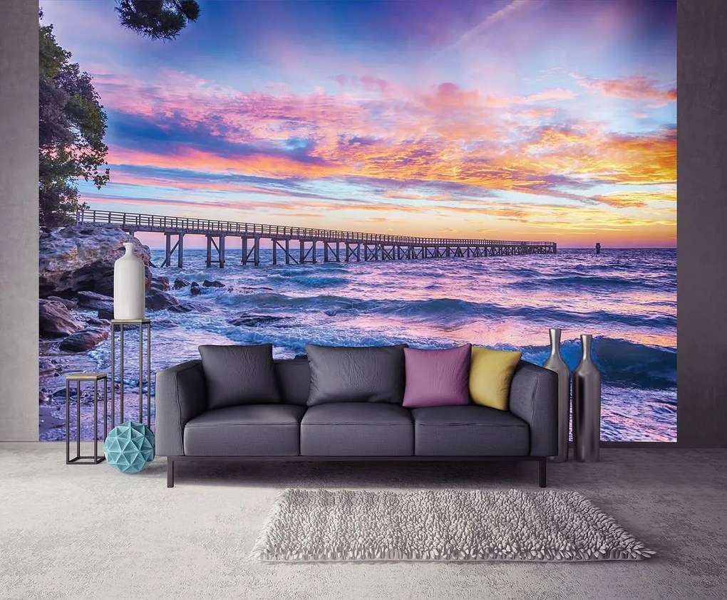 Fototapet - Apus de soare deasupra mării (254x184 cm)