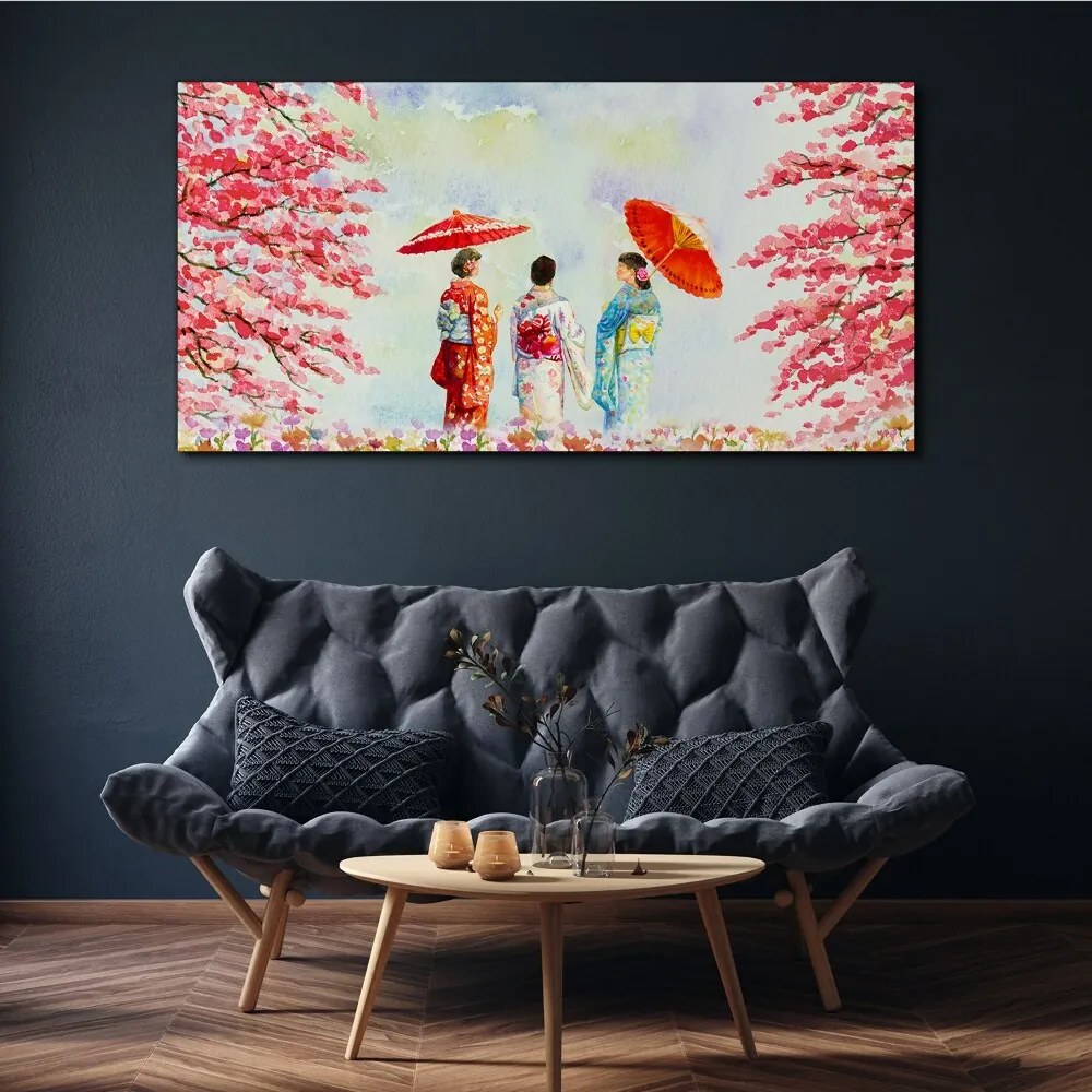 Tablou canvas flori de copac acuarelă