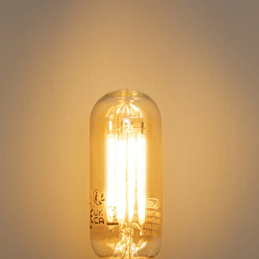 Set de 5 becuri LED E14 dimabile aurii T25 4W 300 lm 2200K