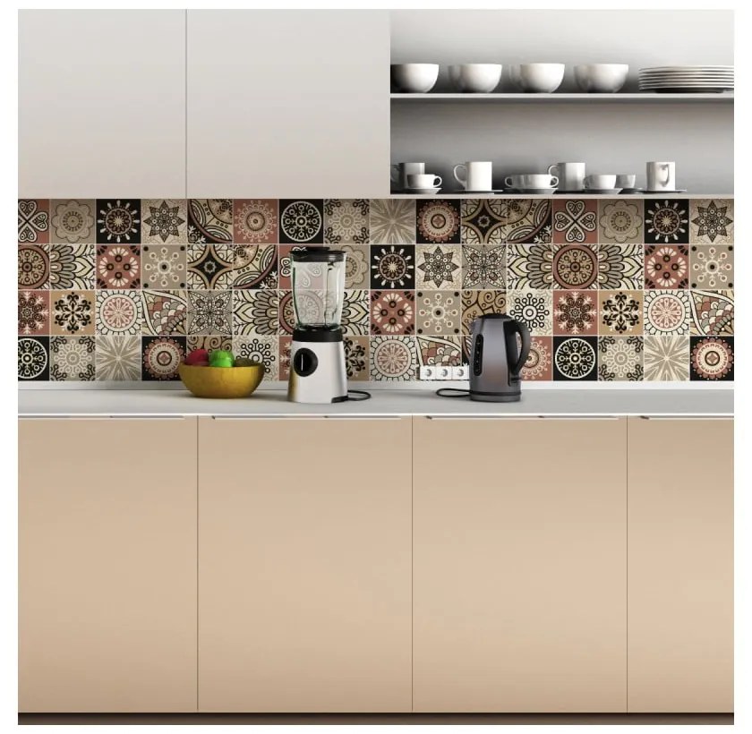 Set 24 autocolante de perete Ambiance Wall Tiles Piura, 10 x 10 cm