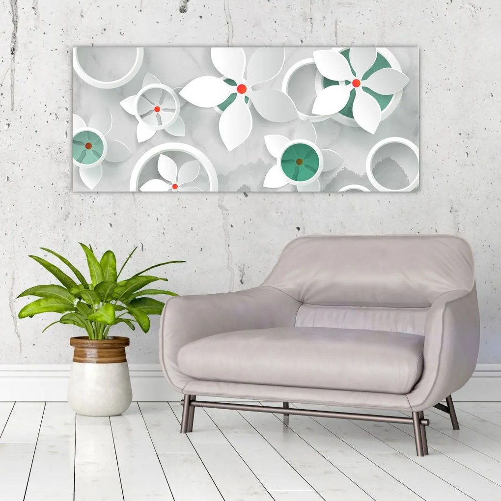 Tablou abstracției florale (120x50 cm)