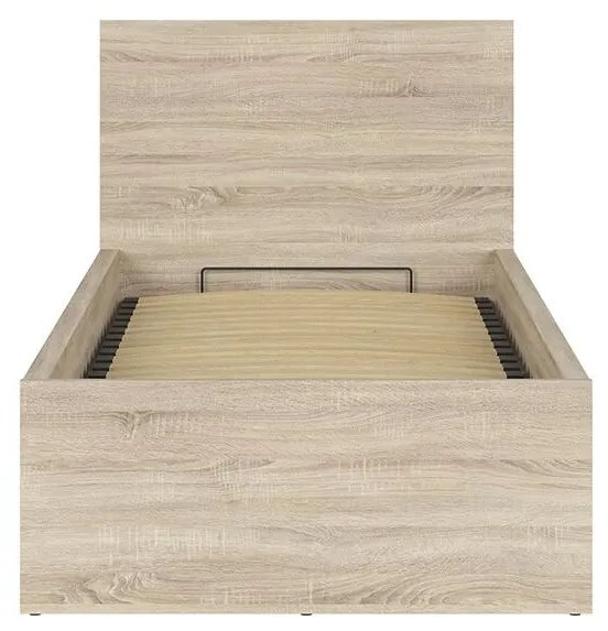 Pat de o persoană 90 cm Tetrix 15 (stejar sonoma) (cu somieră) (cu sp. depozitare). 1098500