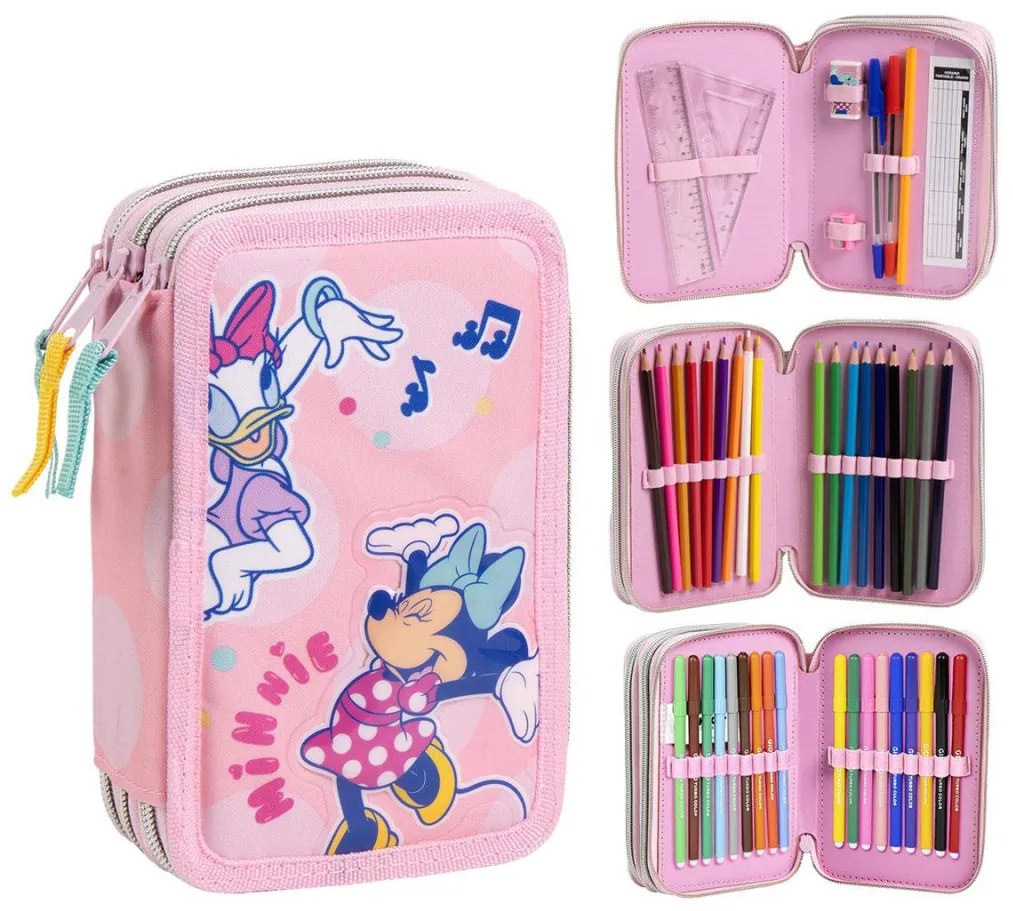 Disney Minnie Music penar echipat cu 3 compartimente