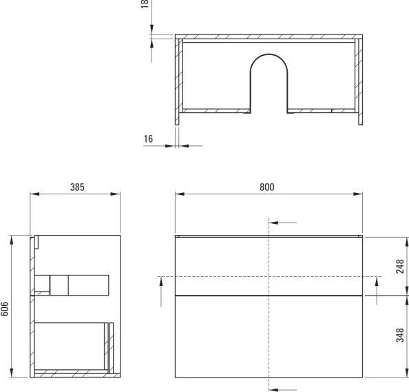Prizma Mobilier de baie , cu lavoar - 80 cm STNU8U6U8M