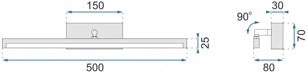 Aplica LED pentru oglinda 12W 50CM APP374-1W alba