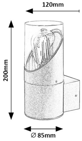 Aplică de exterior NOVIGRAD 1xE27/28W/230V IP54 Rabalux 7236