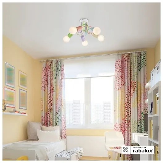 Rabalux 6340 - Lustră aplicată LINETT 5xE27/40W/230V