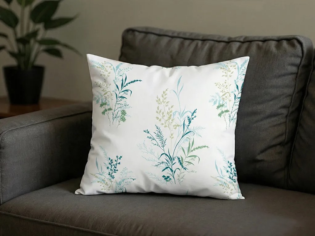 Fata de perna din microflanel VERDELLE 40x50 cm, alb-verde