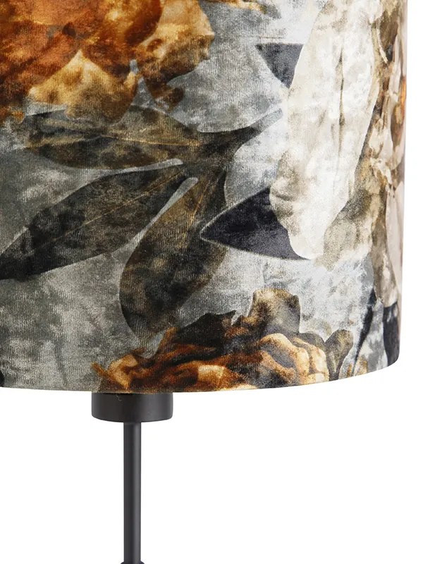 Lampa de masa neagra cu abajur flori 25 cm reglabila - Parte