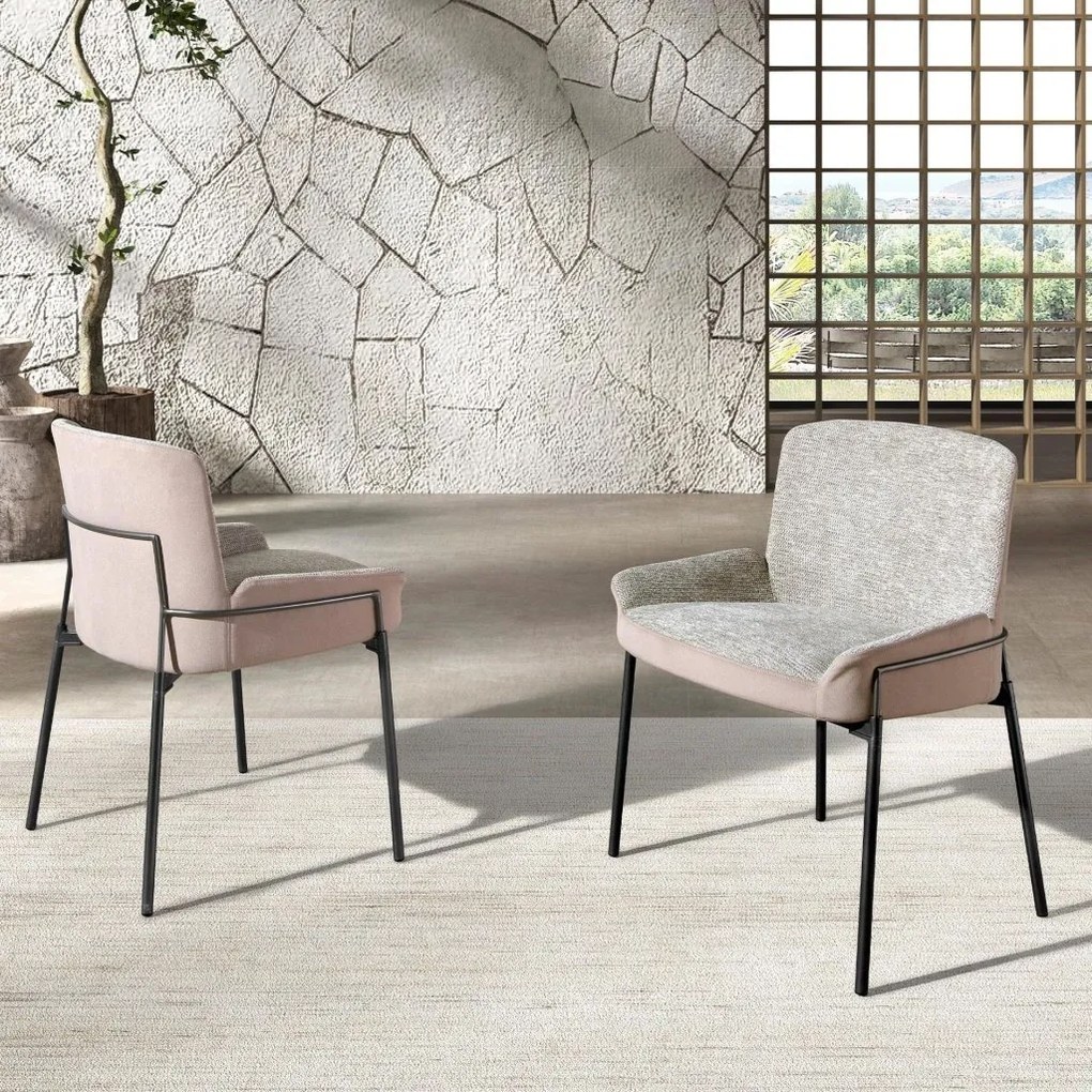 Scaun modern design italian, Tesatura, Catifea, Grey/ Brown