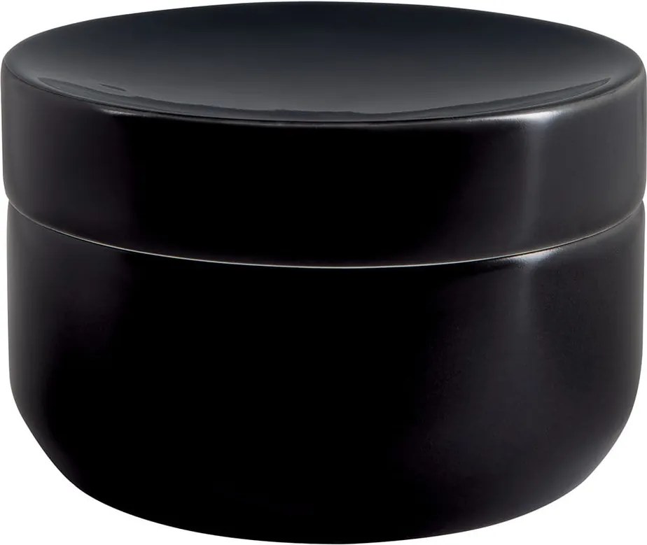 Organizator de baie negru pentru dischete demachiante, din ceramică Jaro – Spirella