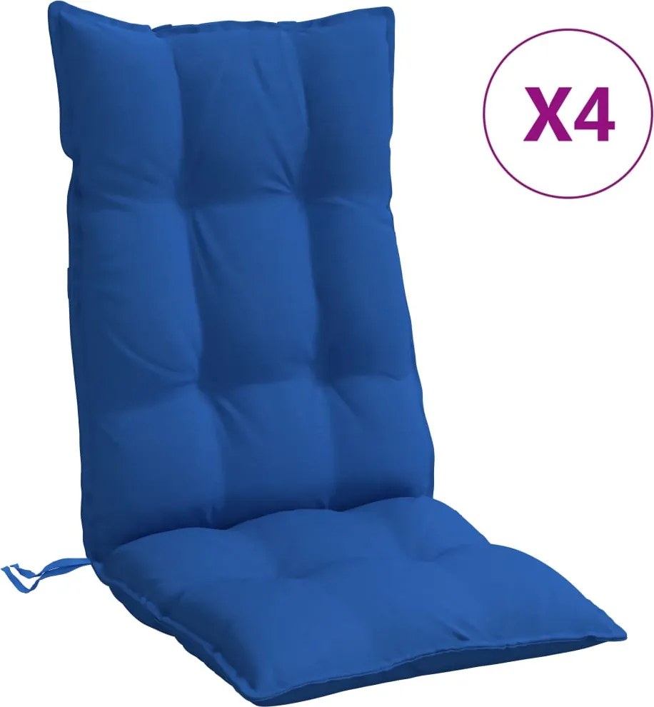 vidaXL Perne scaun spătar înalt 4 buc albastru regal, țesătură Oxford