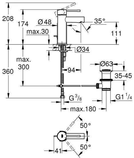 GROHE 32898001 - Baterie pentru lavoar ESSENCE DN 15 crom lucios