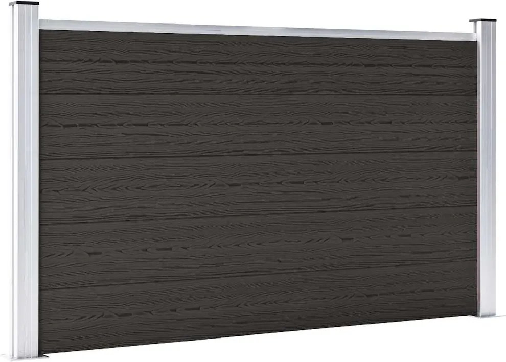 vidaXL Panou de gard, 180x105 cm, negru, WPC