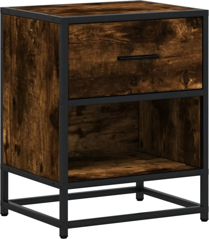 vidaXL Noptieră, stejar fumuriu, 40x31x50 cm, lemn compozit