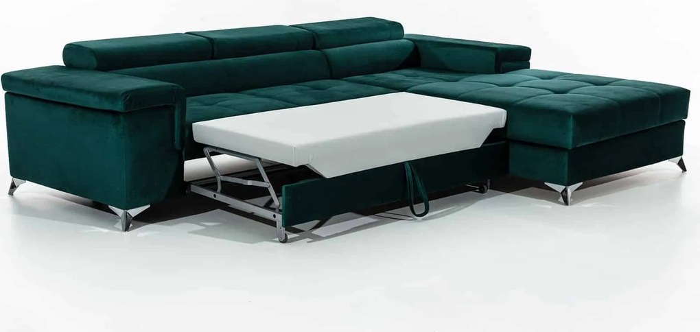 Colțar lemn masiv Extensibil Rita 280x205cm Ladă Depozitare Personalizabil - Berlin 03, Stânga
