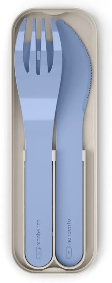 Set 3 tacâmuri pentru călătorie Monbento Pocket, albastru