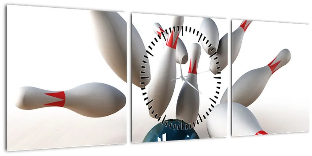 Tablou - Bowling (cu ceas) (90x30 cm)