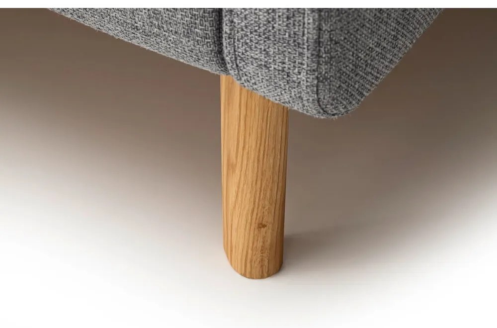 Pat matrimonial gri tapițat cu spațiu de depozitare cu somieră 140x200 cm Lotte – Meise Möbel