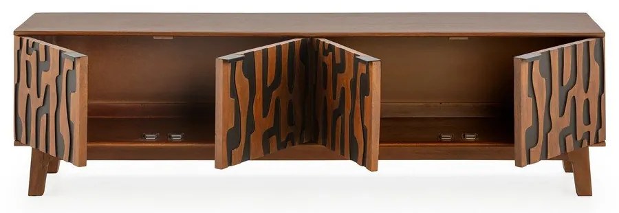 Comodă TV maro din lemn de mango 180x50x40 cm Kantu – MOME