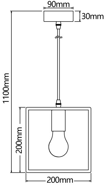 Aigostar - Lustră din lemn pe cablu 1xE27/60W/230V lemn de pin