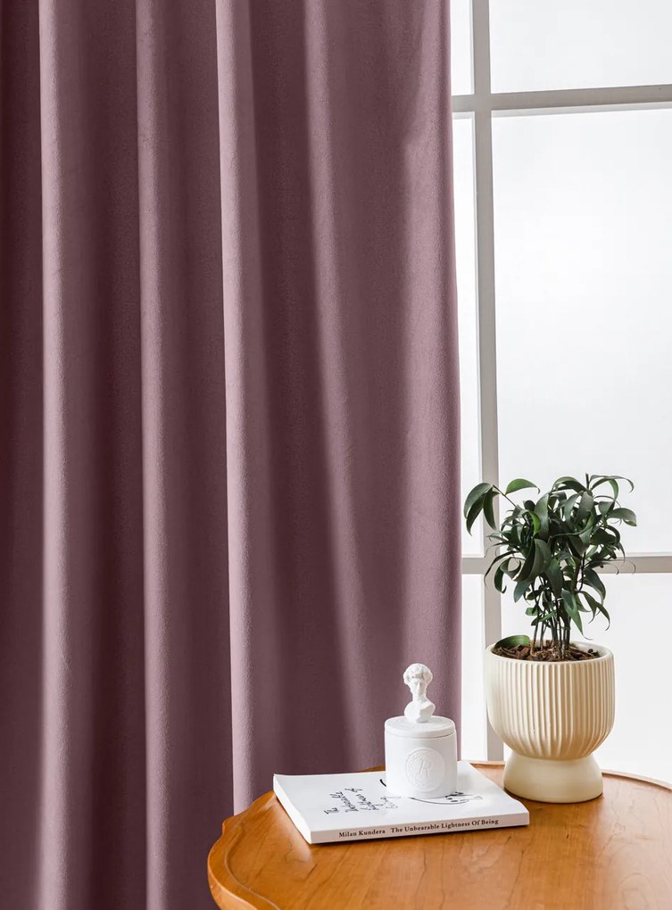 Draperie opaca VELVET mov deschis 140x250 cm Agatat: Inele metalice