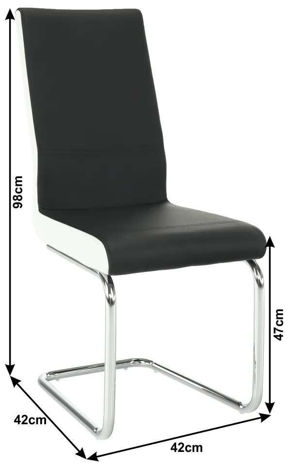 Scaun de sufragerie Nacton (negru + alb). 808088