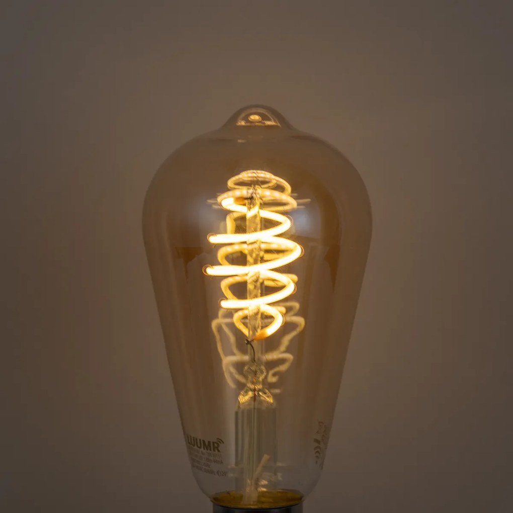 Set 5 becuri Becuri LED inteligente E27 reglabile ST64 chihlimbar 4,9W 320lm 2500K