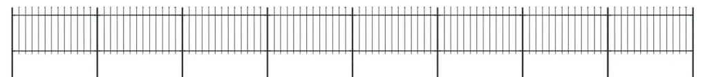 vidaXL Gard de grădină cu vârf tip suliță din oțel 1426x100 cm, negru