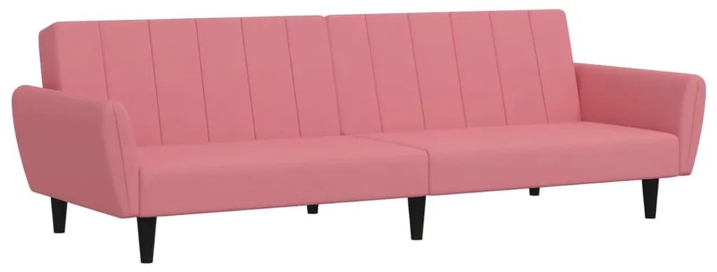 337540 vidaXL Canapea extensibilă cu 2 locuri, roz, catifea