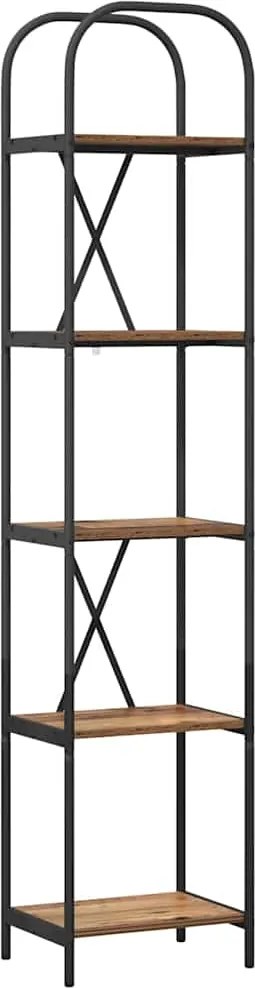 vidaXL Raft pentru cărți Lemn vechi 40 x 30 x 183 cm Lemn compozit