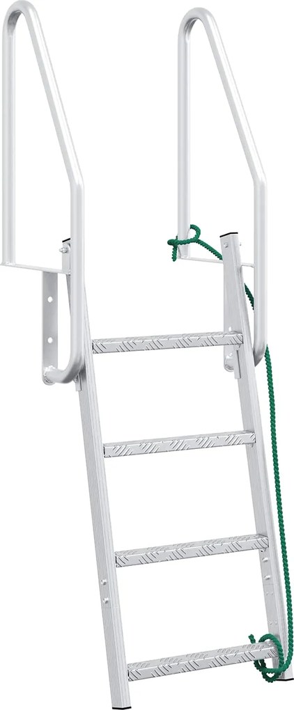 vidaXL Scară de doc cu 4 trepte Argintiu 58 x 77 x 166 cm Aluminiu