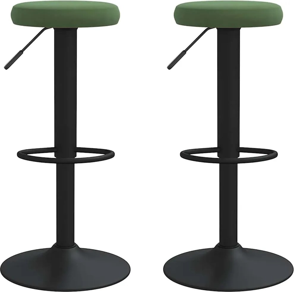 vidaXL Scaune de bar, 2 buc., verde închis, catifea