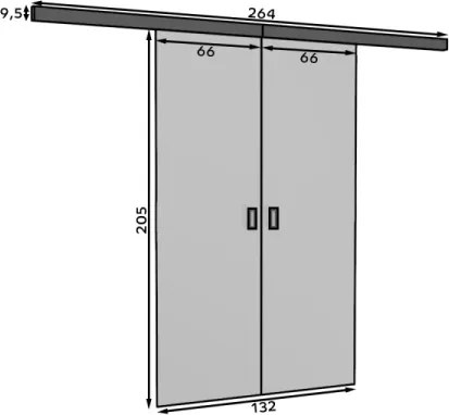 Usa glisanta dubla, Toppo, ADRK Furniture (Latime: 166 cm, Culoare: Sonoma /Negru)