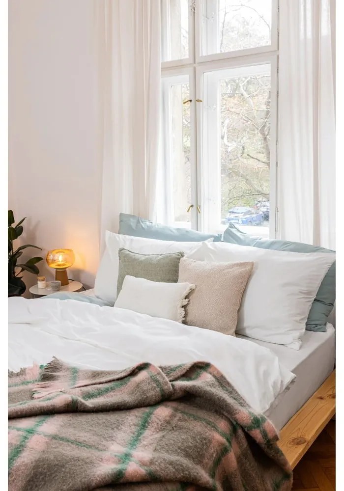 Lenjerie de pat albă din microsatin pentru pat dublu 200x200 cm Basic – Bonami Essentials