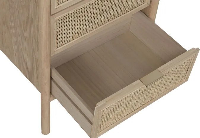 Comodă inaltă natur , din lemn de molid si rattan "Solara"
