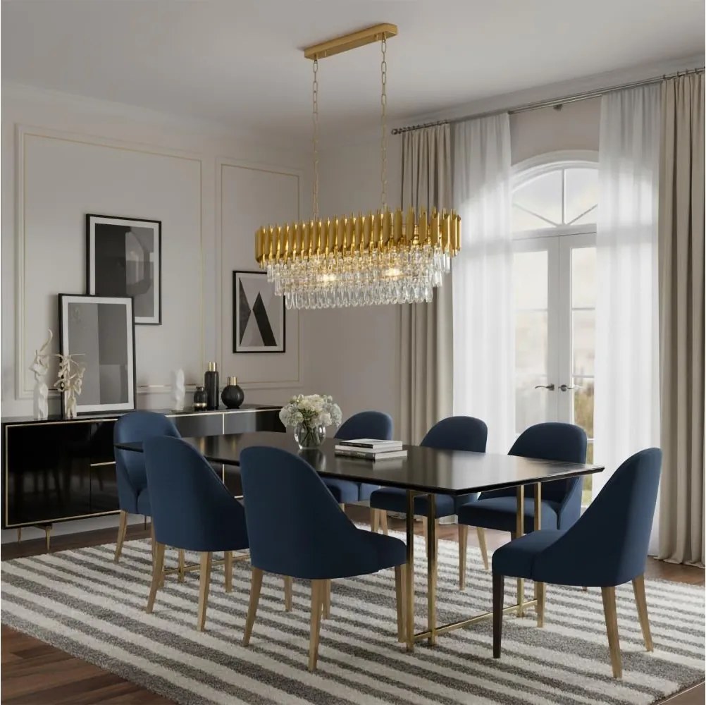 Brilagi - Candelabru pe lanț ECLIPSE, 10x E14/10W/230V, 78x28 cm, auriu