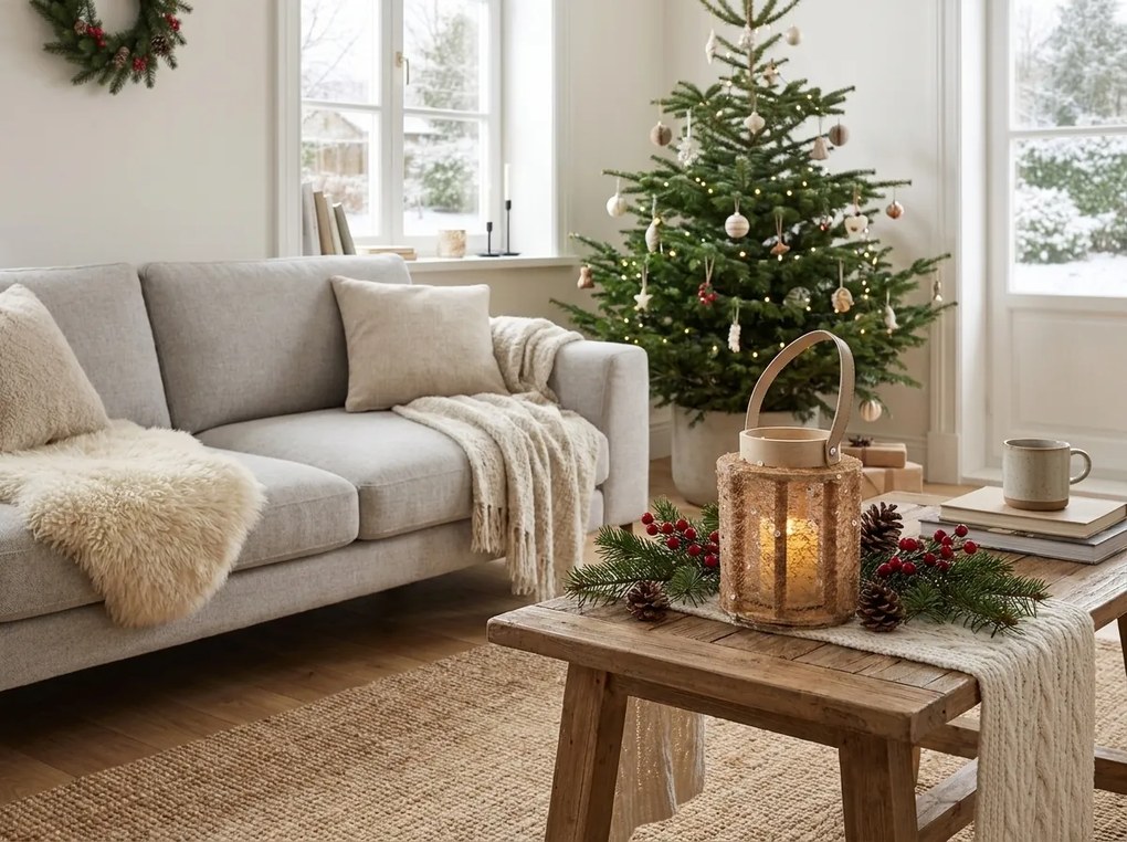 Lampa cu paiete NATUR GLAM 26 cm, natural