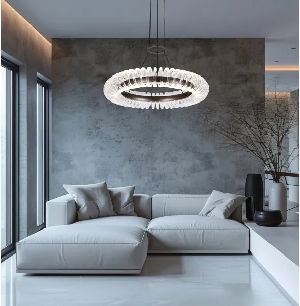 Lustru LED suspendat pe cablu ALBA LED/39W/230V gri/transparent