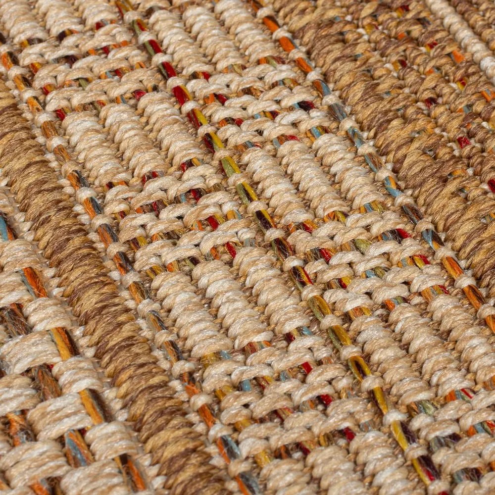 Covor tip traversă de exterior în culoare naturală 80x230 cm Farah Stripe – Flair Rugs