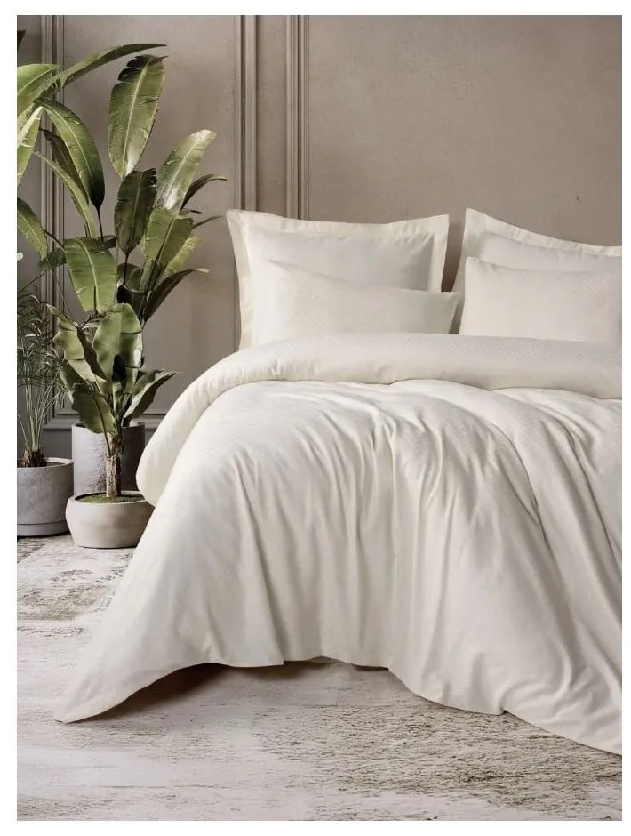 Lenjerie de pat bej din bumbac ranforcé pentru pat dublu, extinsă 240x220 cm Checkered – Mila Home Luxury